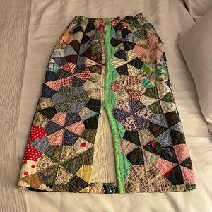 Quilted Midi Skirt with Slit